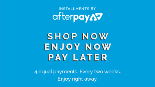 We’ve partnered with Afterpay so you can shop now, enjoy now and pay later!-Jet&Bo