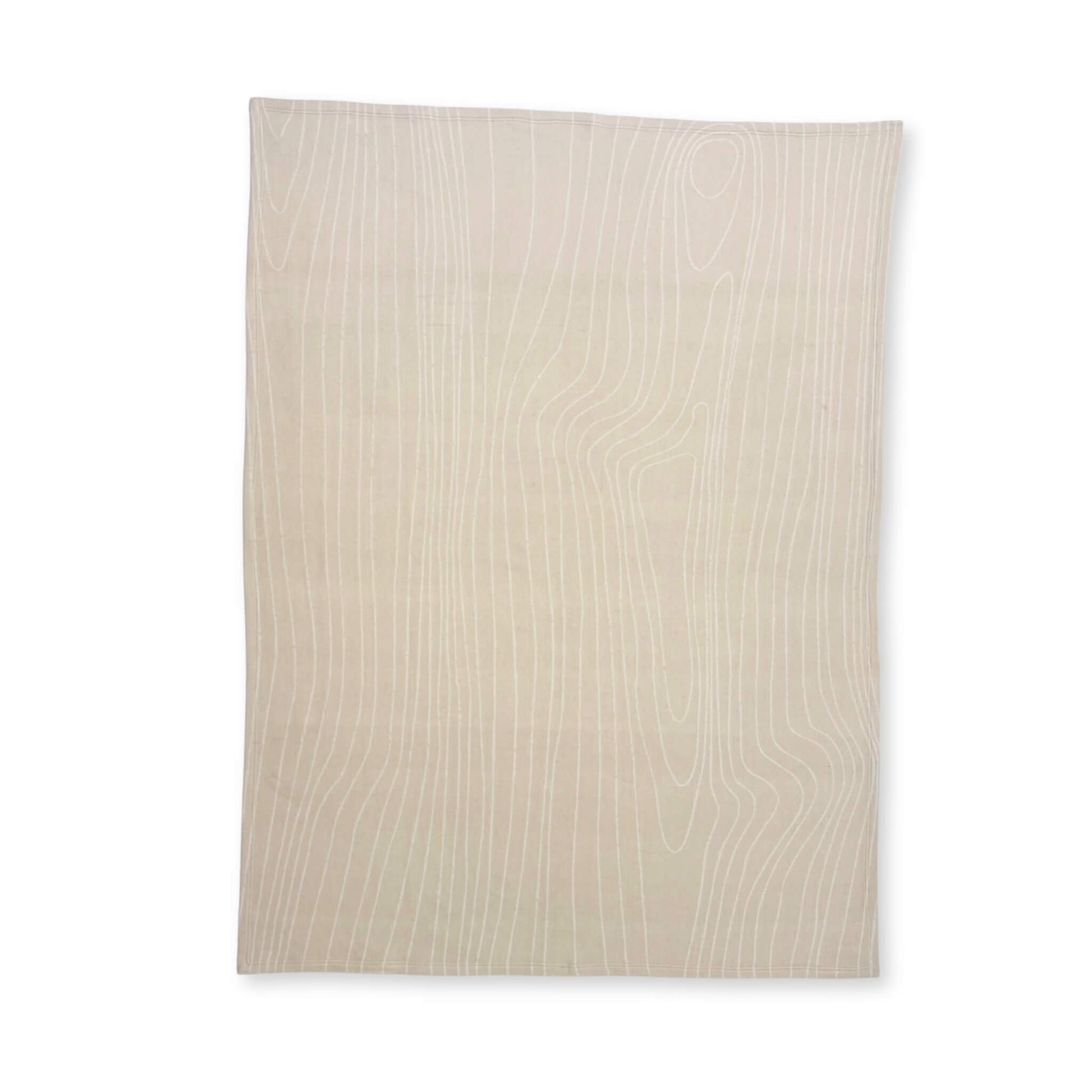100% Cashmere Woodgrain Pattern Beige Throw Blanket // sample // second-Jet&Bo