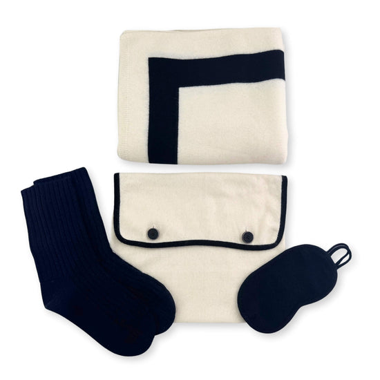 100% Cashmere Travel Set Black & White // sample-Jet&Bo