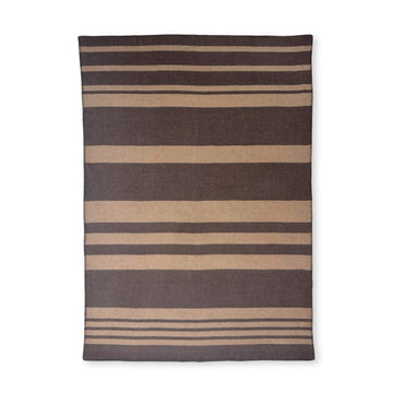 100% Cashmere Woven Brown Stripe Throw Blanket // sample-Jet&Bo