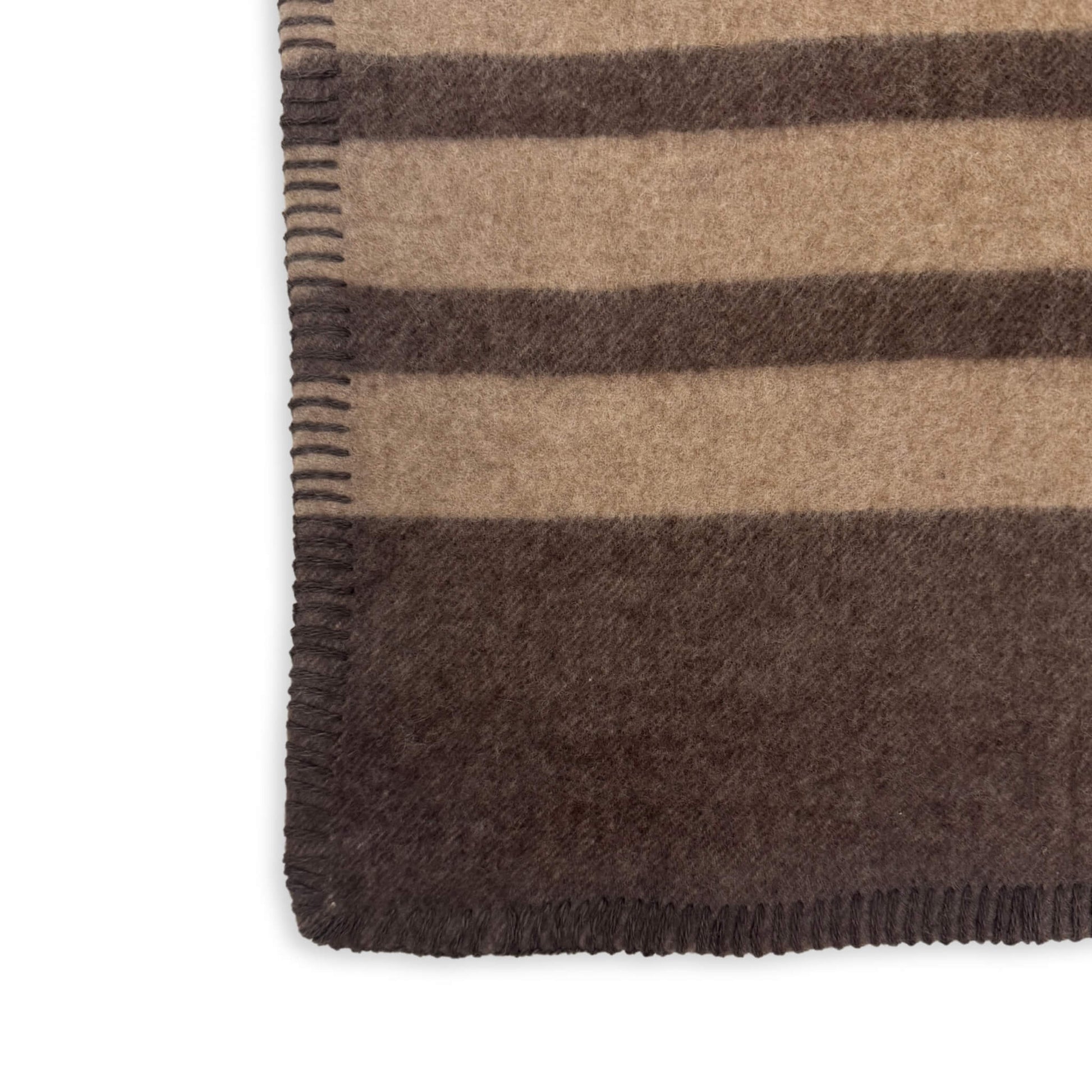 100% Cashmere Woven Brown Stripe Throw Blanket // sample-Jet&Bo