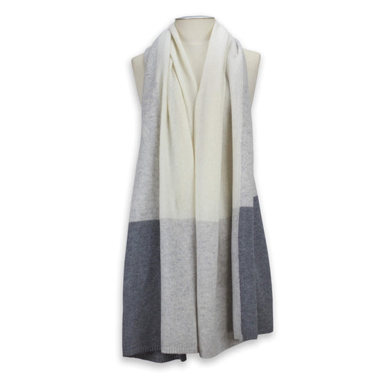 'So Soft, So Smart' Lightweight Colorblock Cashmere Travel Wrap Gray // second-Jet&Bo