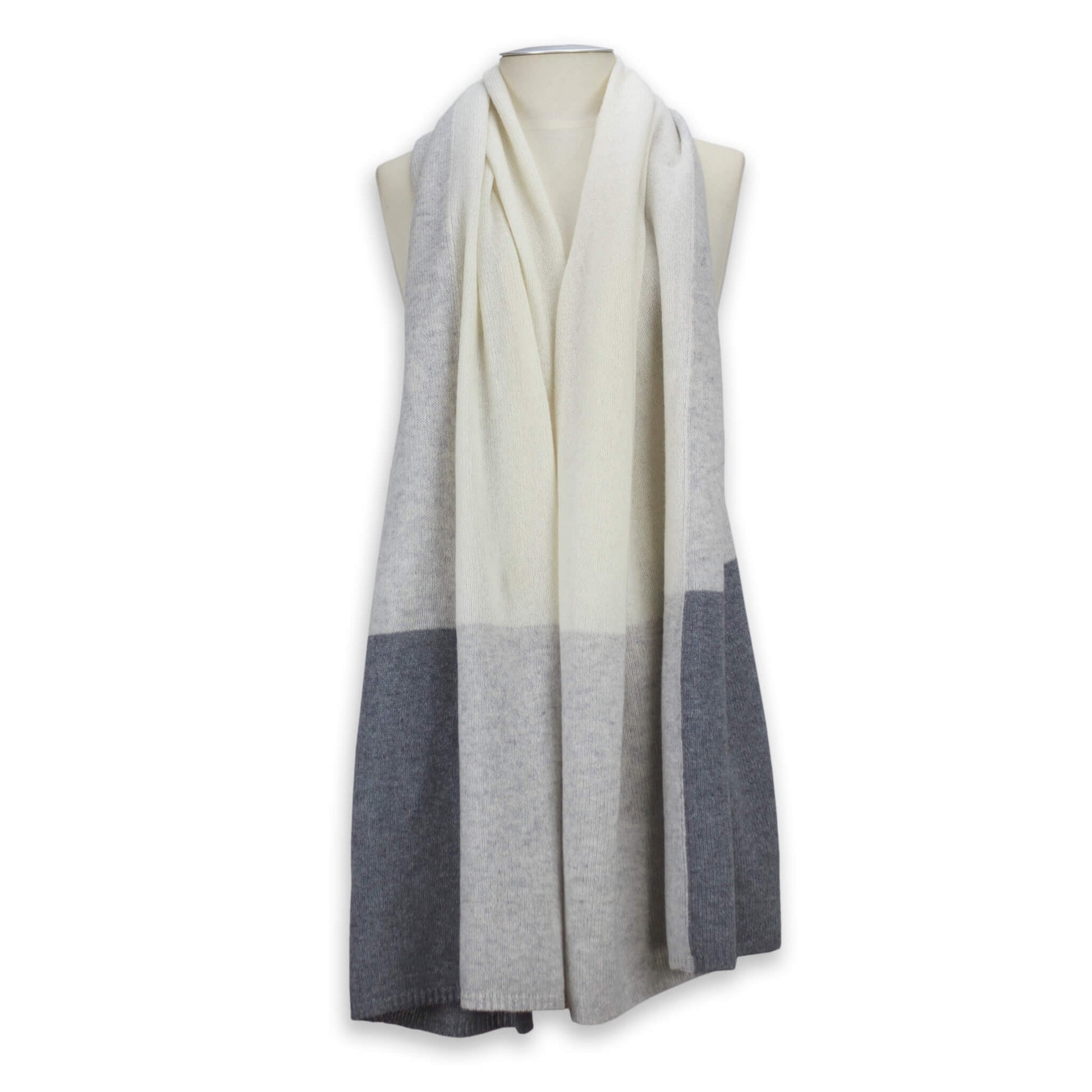 'So Soft, So Smart' Lightweight Colorblock Cashmere Travel Wrap Gray // second-Jet&Bo