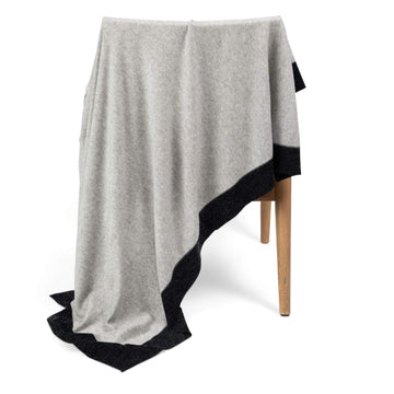 'Throw to Go' Cashmere Merino Travel Blanket (Gray & Charcoal)-Jet&Bo