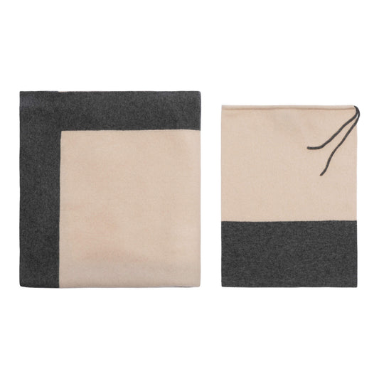 'Throw to Go' Cashmere Merino Travel Blanket (Pink & Gray)