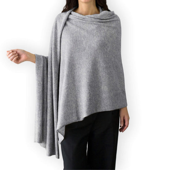 'So Soft, So Smart' Cashmere Travel Wrap & Blanket (Gray)-Jet&Bo
