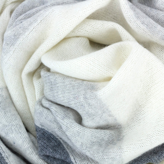'So Soft, So Smart' Lightweight Colorblock Cashmere Travel Wrap (Gray)-Jet&Bo