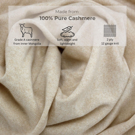 'So Soft, So Smart' Cashmere Travel Wrap & Blanket (Beige)-Jet&Bo
