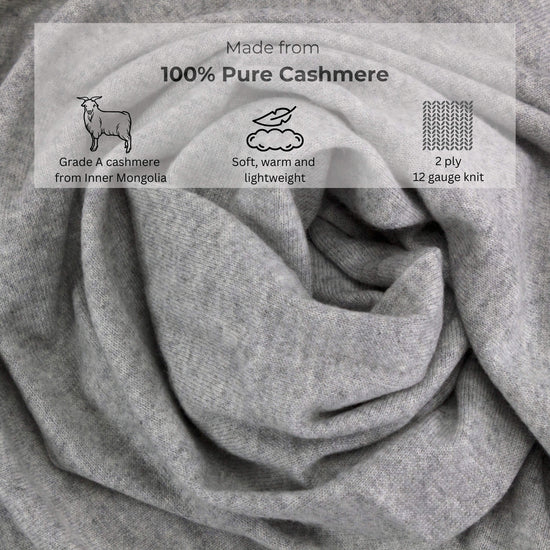 'So Soft, So Smart' Cashmere Travel Wrap & Blanket (Gray)-Jet&Bo