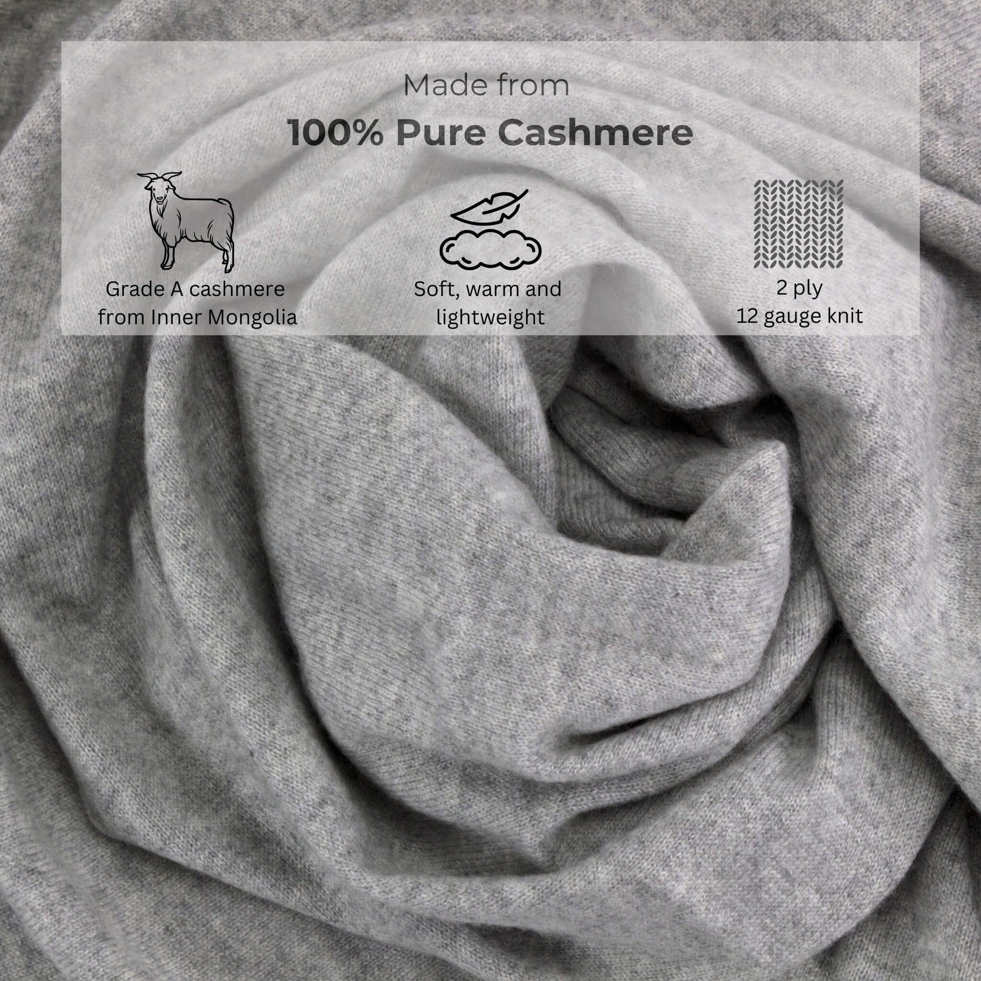 'So Soft, So Smart' Cashmere Travel Wrap & Blanket (Gray)-Jet&Bo