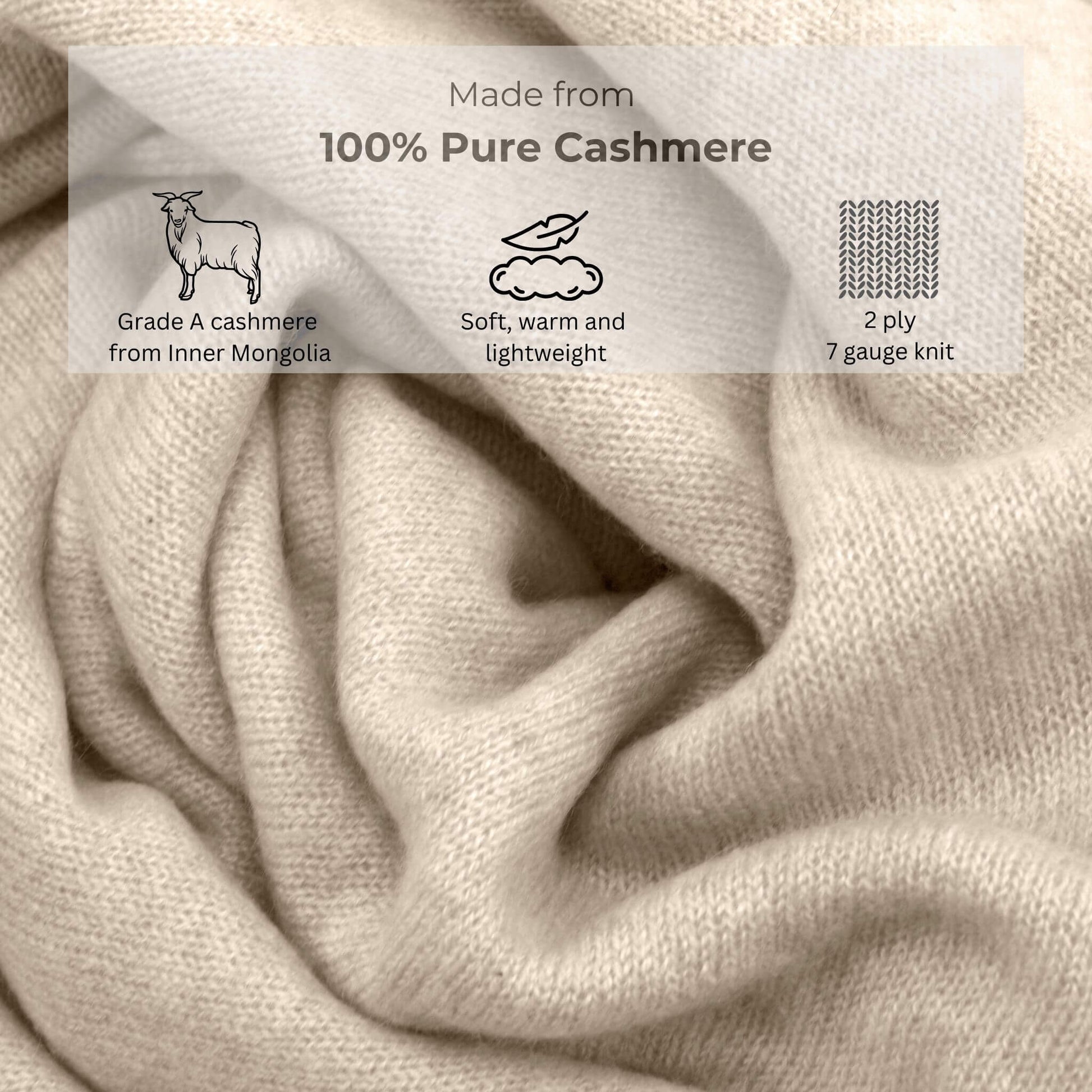 'So Soft, So Smart' Lightweight Cashmere Travel Wrap (Beige)-Jet&Bo-Jet&Bo