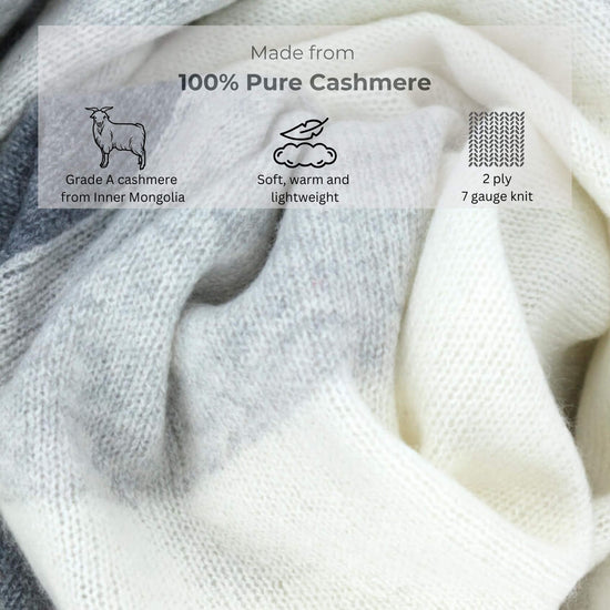 'So Soft, So Smart' Lightweight Colorblock Cashmere Travel Wrap (Gray)-Jet&Bo-Jet&Bo