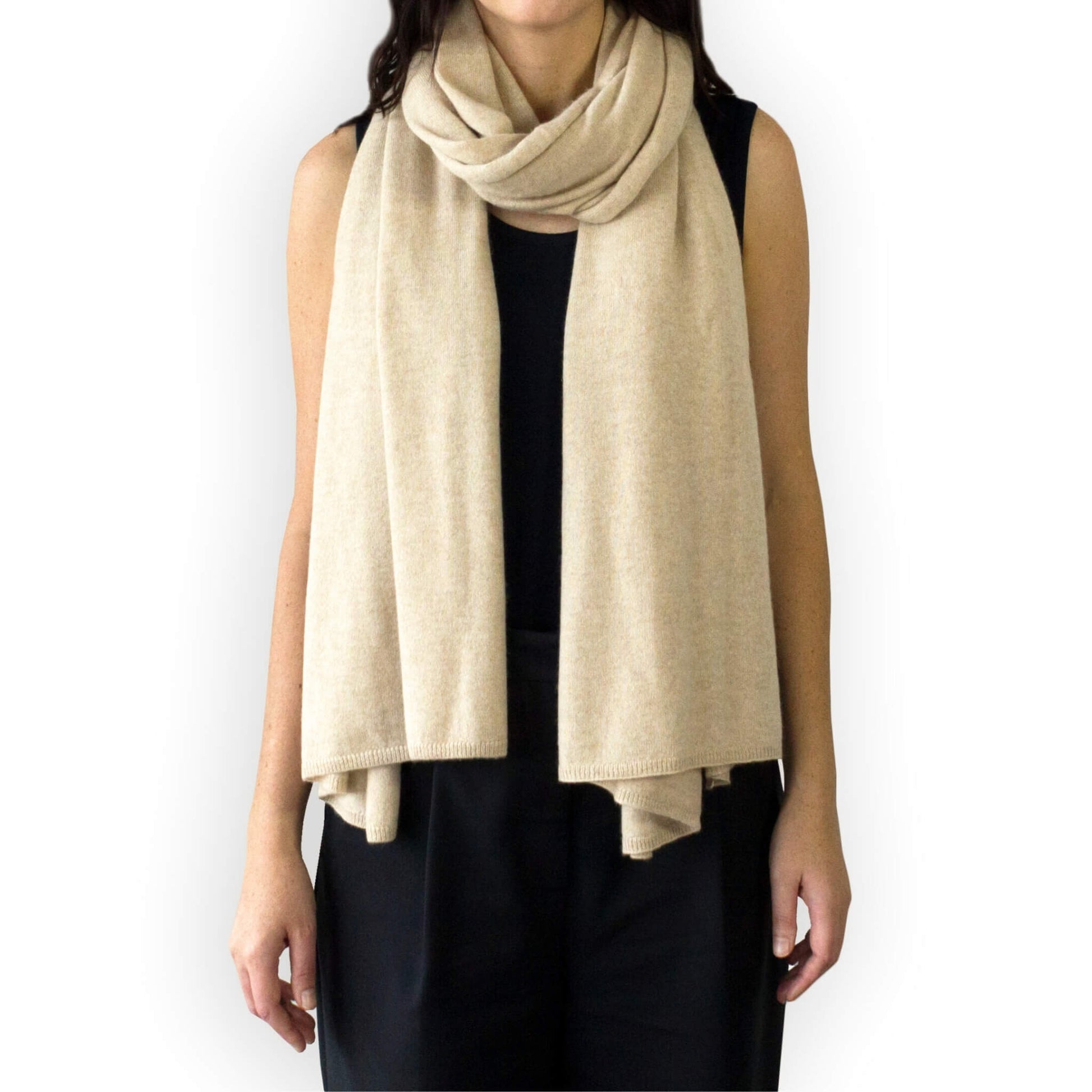 'So Soft, So Smart' Cashmere Travel Wrap & Blanket (Beige)-Jet&Bo