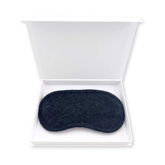 100% Cashmere Eye Mask with Silk Lining Charcoal // sample-Jet&Bo