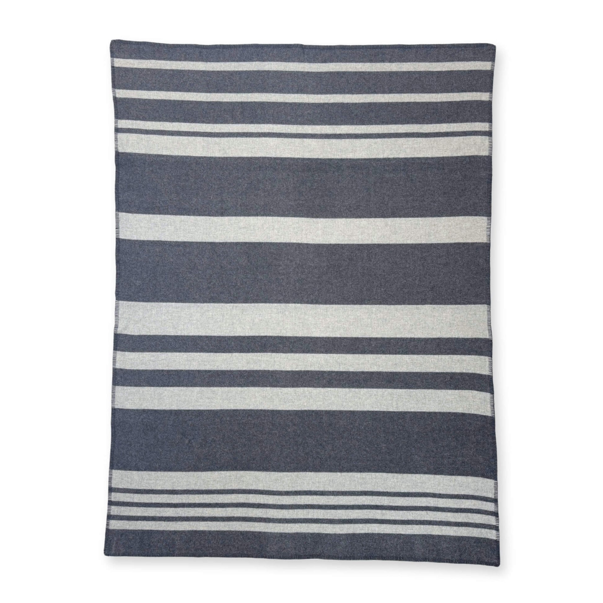 100% Cashmere Woven Gray Stripe Throw Blanket // sample-Jet&Bo