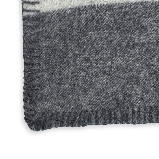100% Cashmere Woven Gray Stripe Throw Blanket // sample-Jet&Bo