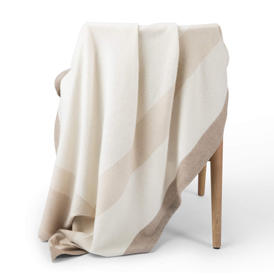 ‘Home & Away’ Cashmere Blanket Beige // second-Jet&Bo