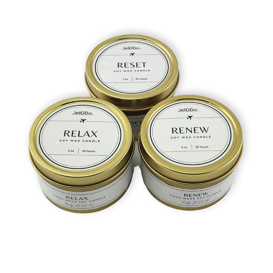 'Ready, Jet Set, Go' Travel Candle Set-Jet&Bo