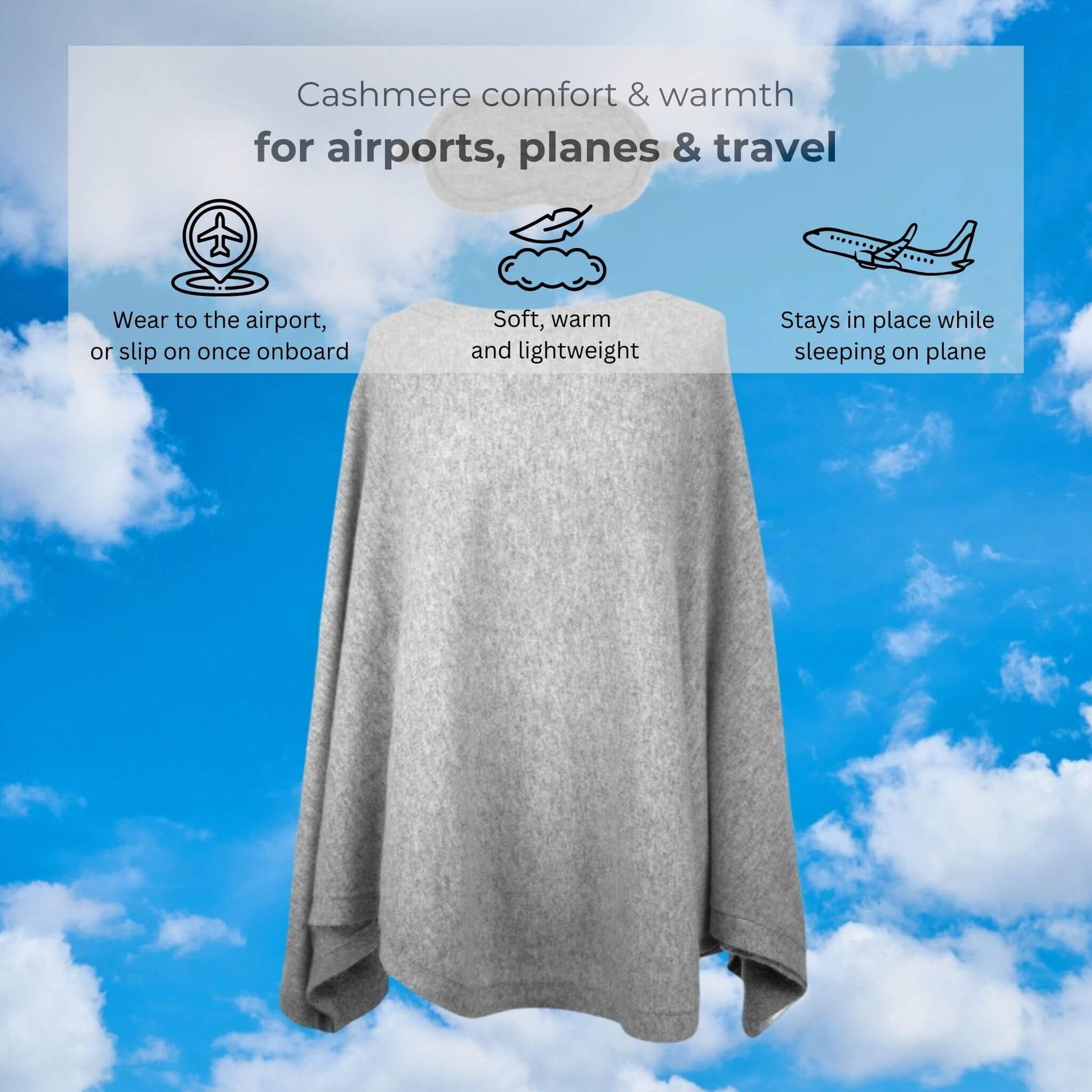 'Sky High Siesta' Cashmere Travel Set (Gray)-Jet&Bo-Jet&Bo