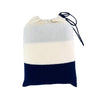 Cashmere Merino Blend Travel Blanket & Pouch White & Navy // sample-Jet&Bo