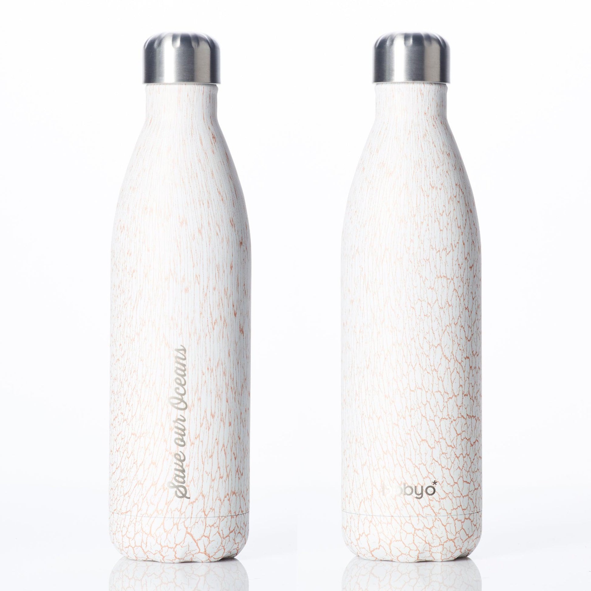 'Future' 25 oz White Travel Bottle and 'Feather' Carry Cover by BBBYO-BBBYO