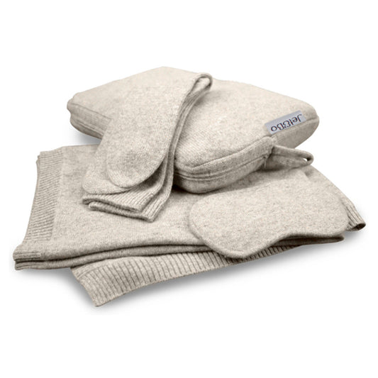 'Make Travel Luxurious Again' Cashmere Travel Set (Sand)-Jet&Bo