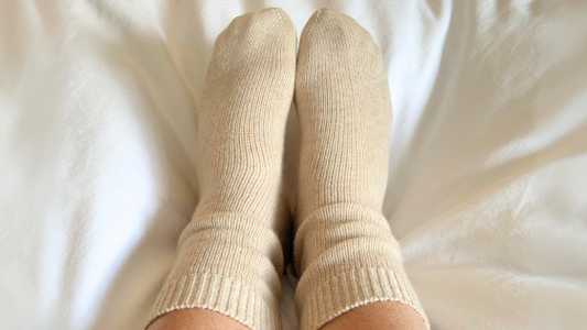 Cashmere socks on feet