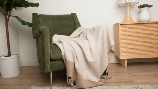 Cashmere throw on arm chair