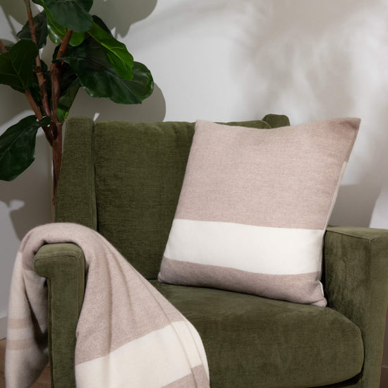 'Home and Away' Cashmere Throw Pillow (Beige)