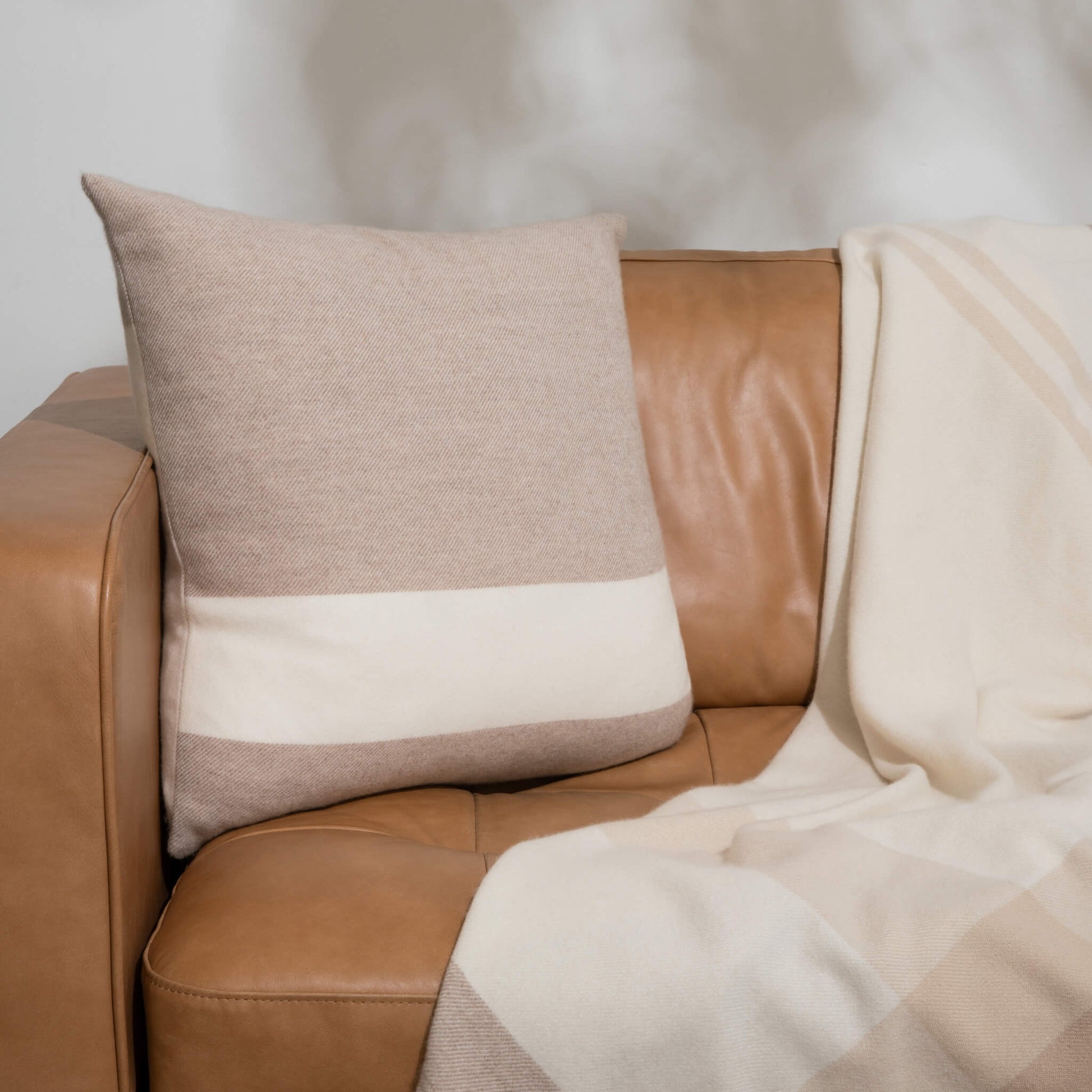 'Home and Away' Cashmere Throw Pillow (Beige)