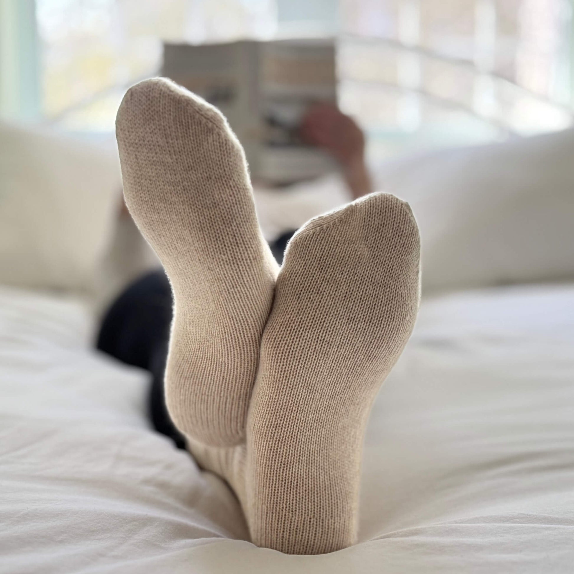'Hygge' Cashmere Bed Socks (Women's)-Jet&amp;Bo