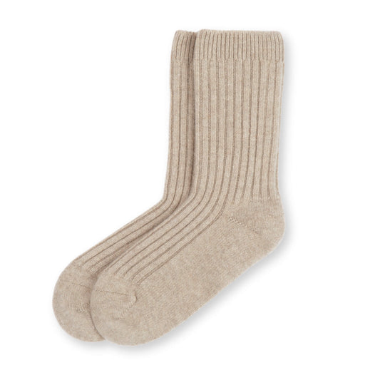 'Hygge' Cashmere Bed Socks (Women's Beige)