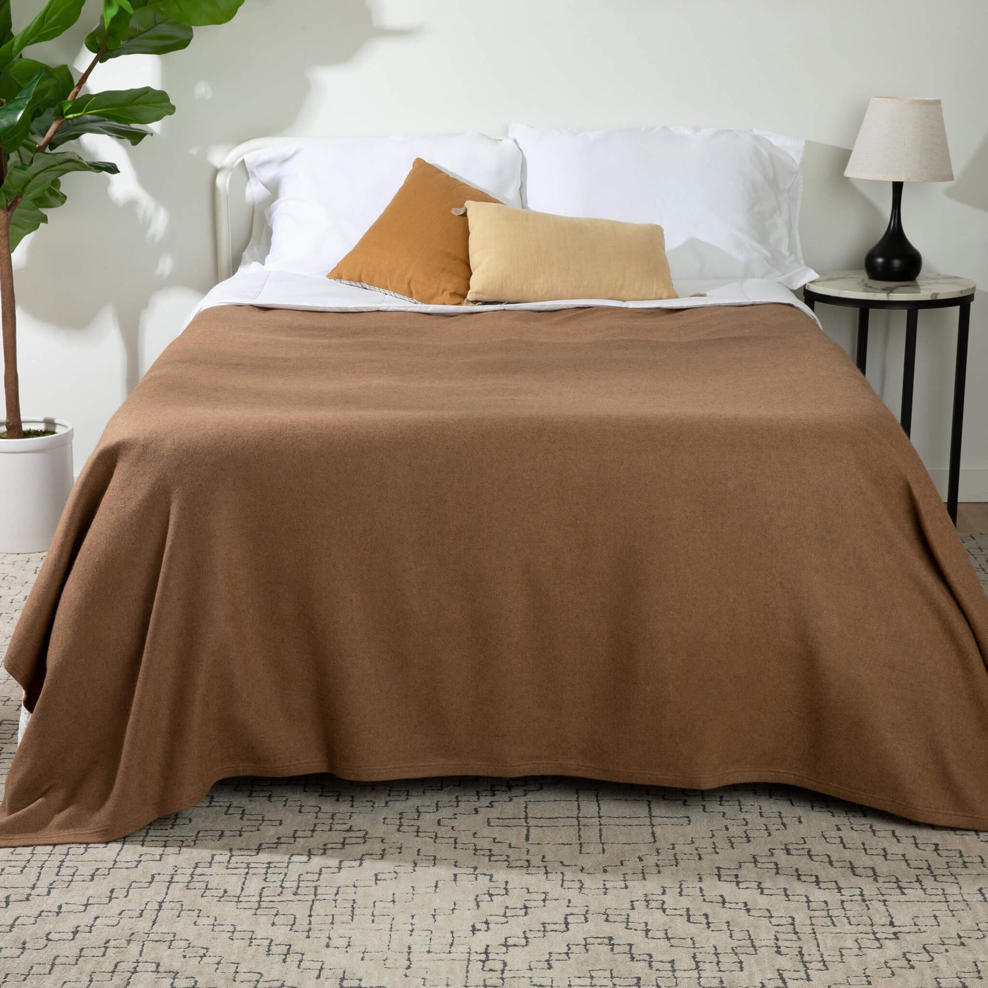 'Home and Away' Camel Hair Throw Blanket (King Size)-Jet&amp;Bo