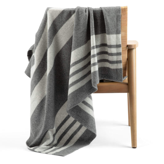 'Home and Away' Cashmere Blanket Striped (Gray)