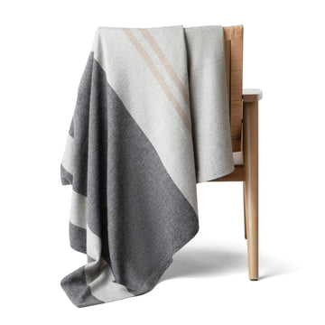'Home and Away' Cashmere Blanket (Gray)-Jet&amp;Bo