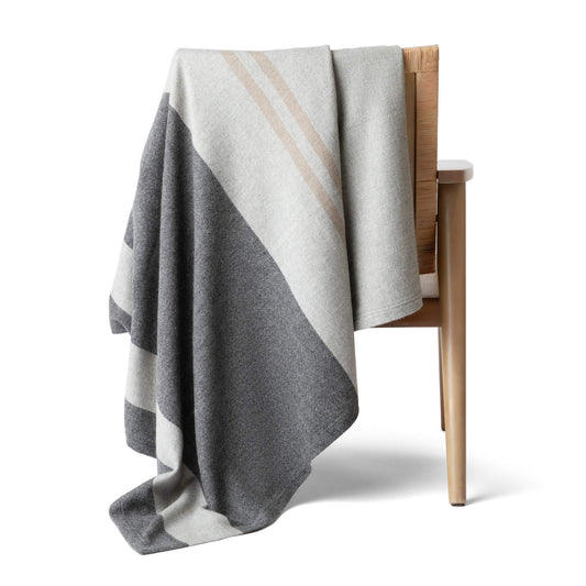'Home and Away' Cashmere Blanket (Gray)-Jet&amp;Bo