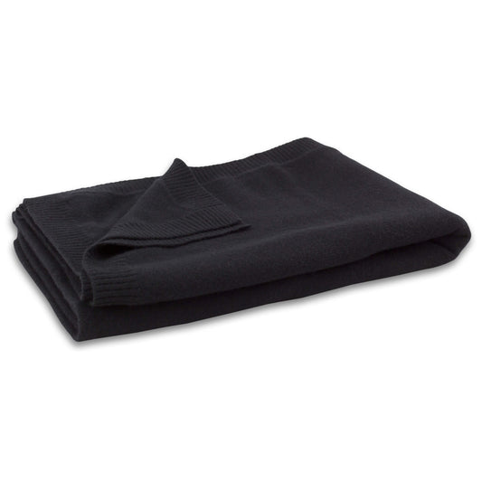 100% Cashmere Travel Blanket Black // sample