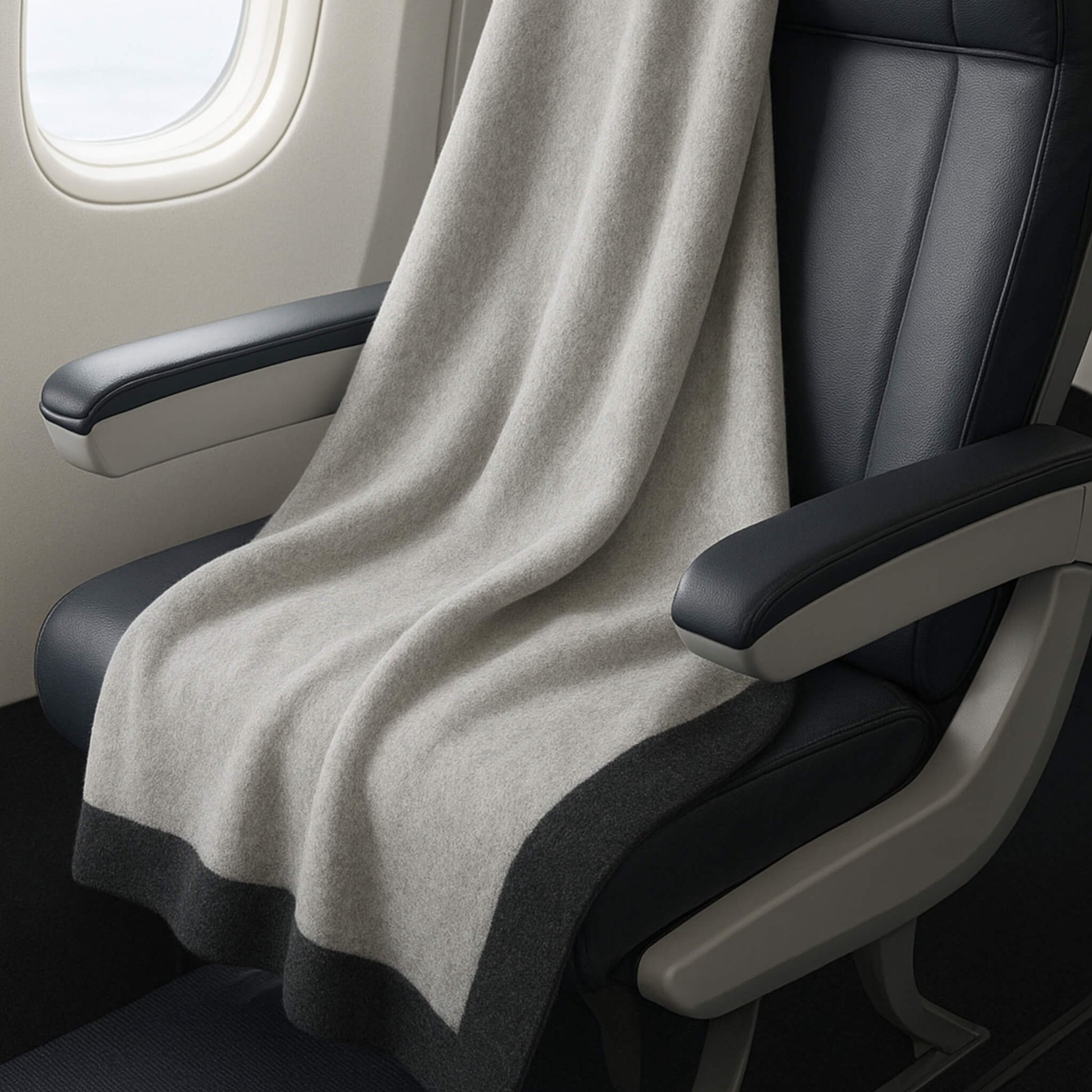 'Throw to Go' Cashmere Merino Travel Blanket (Gray & Charcoal)-Jet&amp;Bo