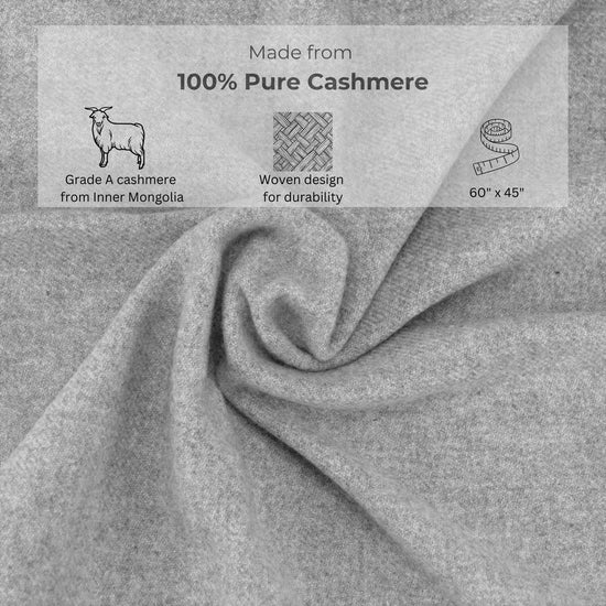 'Your New Best Friend' Cashmere Travel Blanket (Gray)-Jet&Bo-Jet&amp;Bo