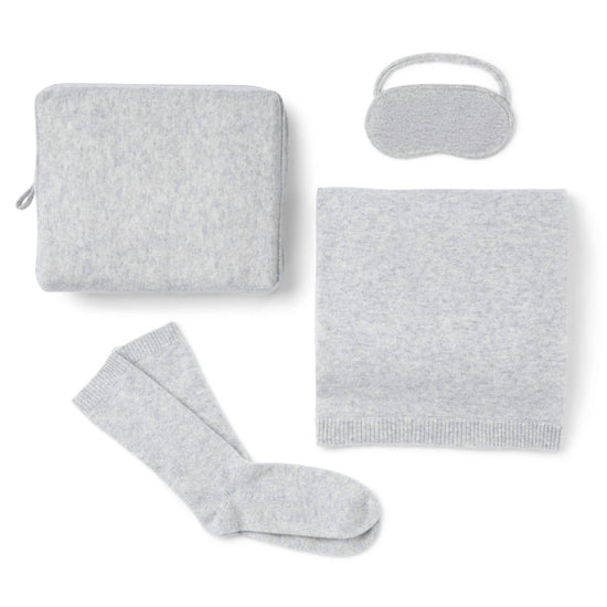 'Make Travel Luxurious Again' Cashmere Travel Set (Gray)-Jet&amp;Bo