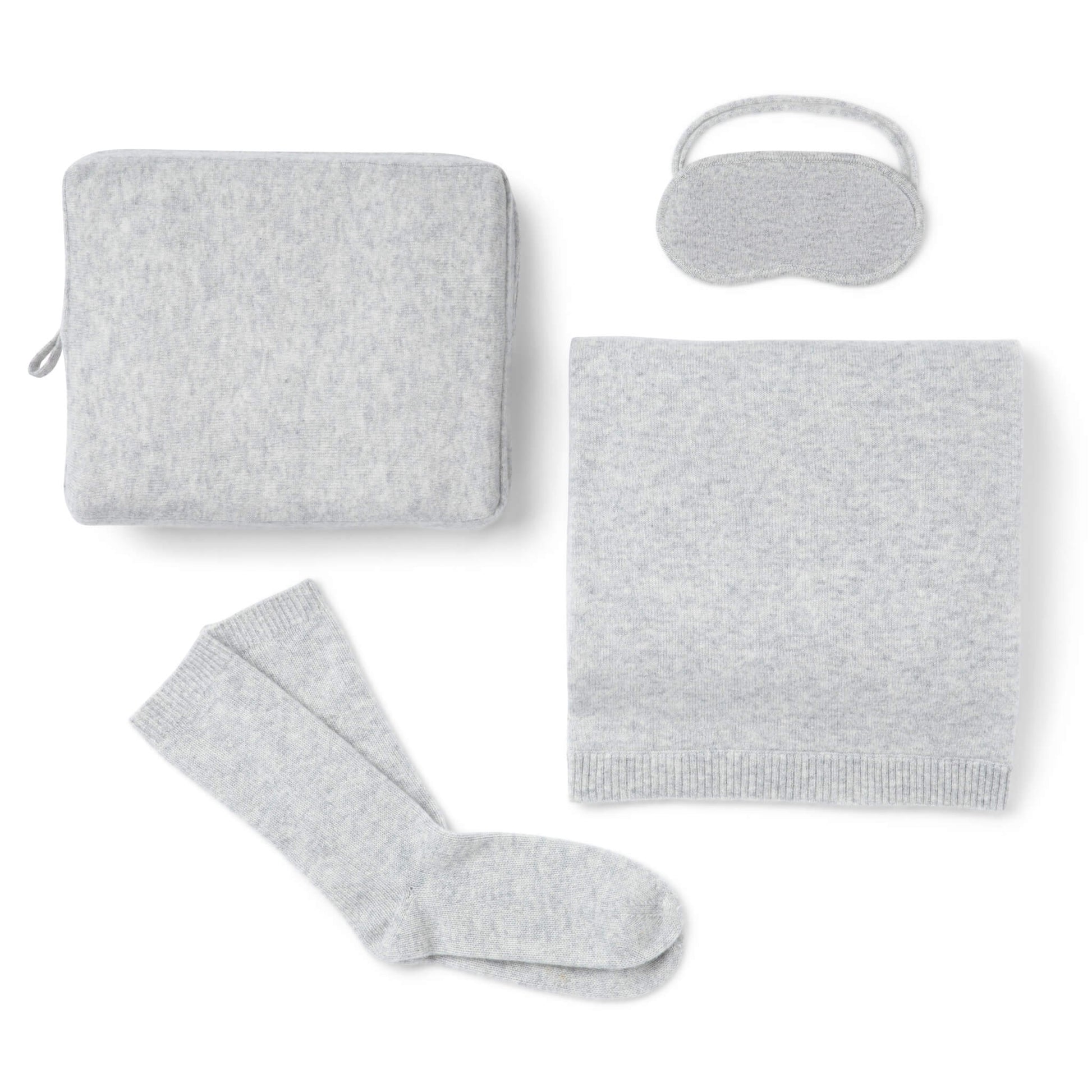 'Make Travel Luxurious Again' Cashmere Travel Set (Gray)-Jet&amp;Bo