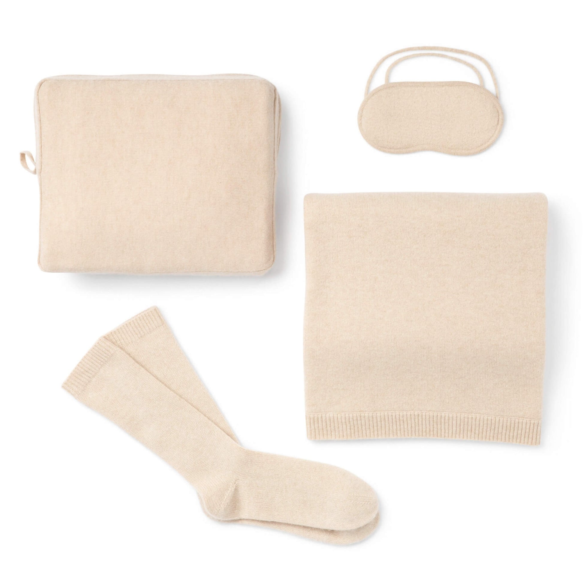 'Make Travel Luxurious Again' Cashmere Travel Set (Natural)-Jet&amp;Bo
