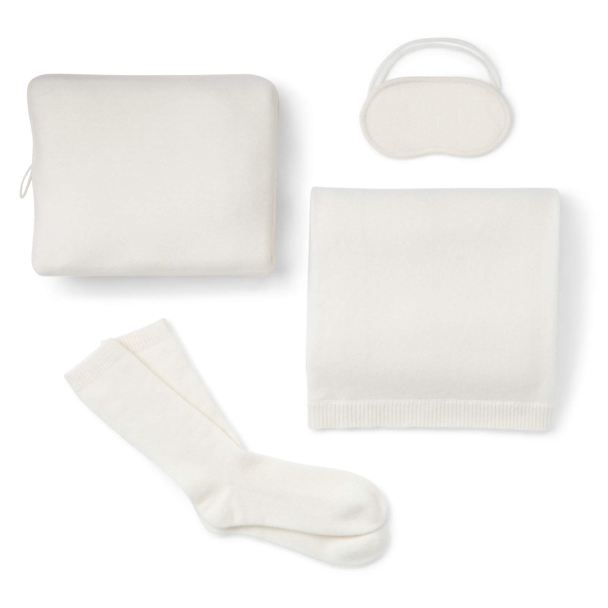 'Make Travel Luxurious Again' Cashmere Travel Set (Ivory)-Jet&amp;Bo