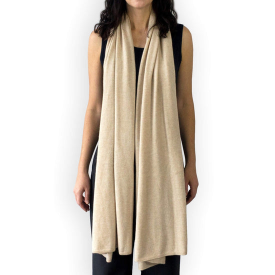 'So Soft, So Smart' Cashmere Travel Wrap & Blanket (Beige)-Jet&amp;Bo