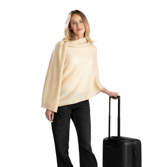 'So Soft, So Smart' Lightweight Cashmere Travel Wrap (Beige)-Jet&amp;Bo