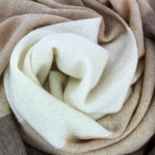 'So Soft, So Smart' Lightweight Colorblock Cashmere Travel Wrap (Beige)