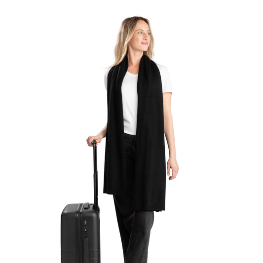 'So Soft, So Smart' Cashmere Travel Wrap & Blanket (Black)-Jet&amp;Bo