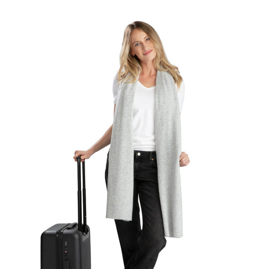 'So Soft, So Smart' Cashmere Travel Wrap & Blanket (Gray)-Jet&amp;Bo