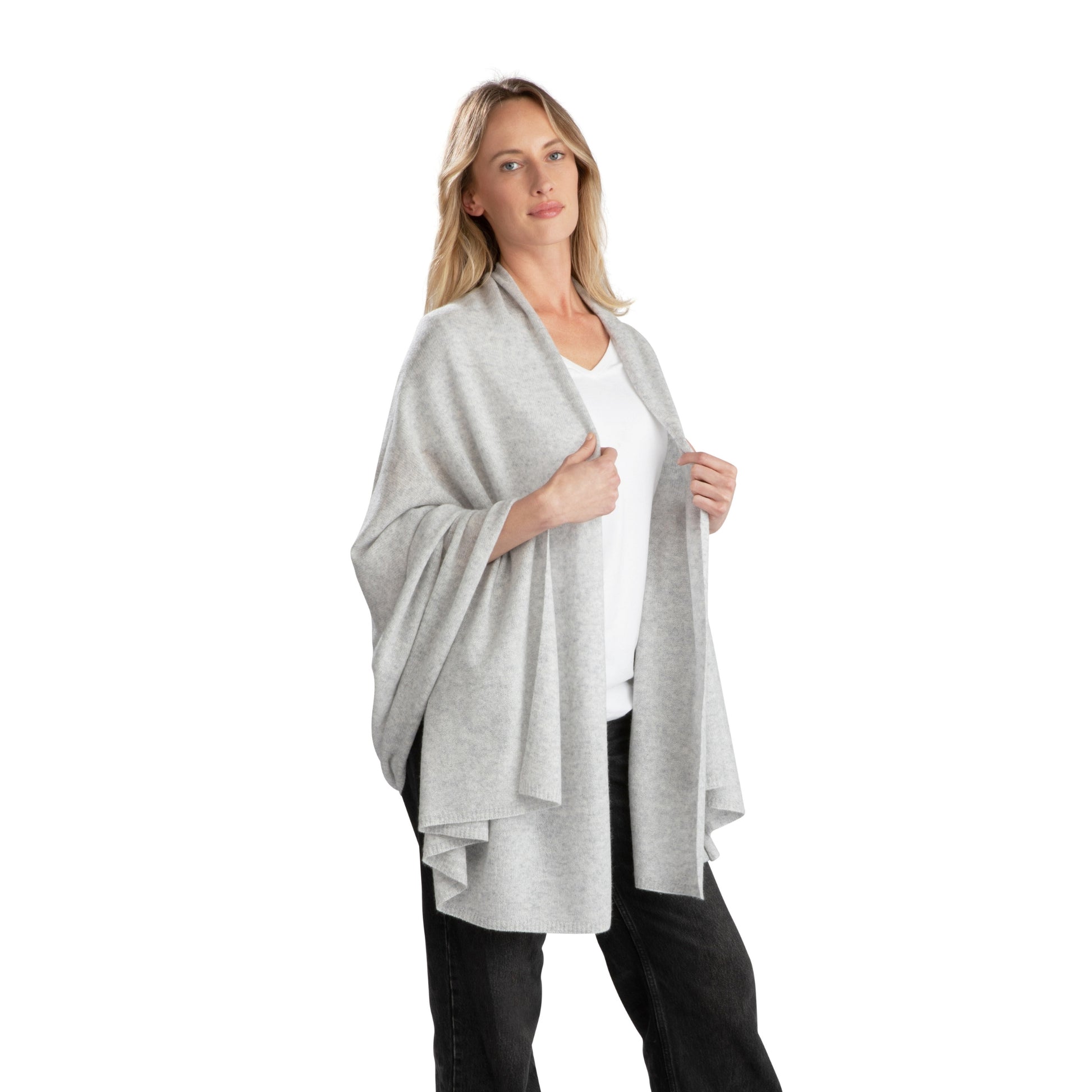 'So Soft, So Smart' Lightweight Cashmere Travel Wrap (Gray)-Jet&amp;Bo