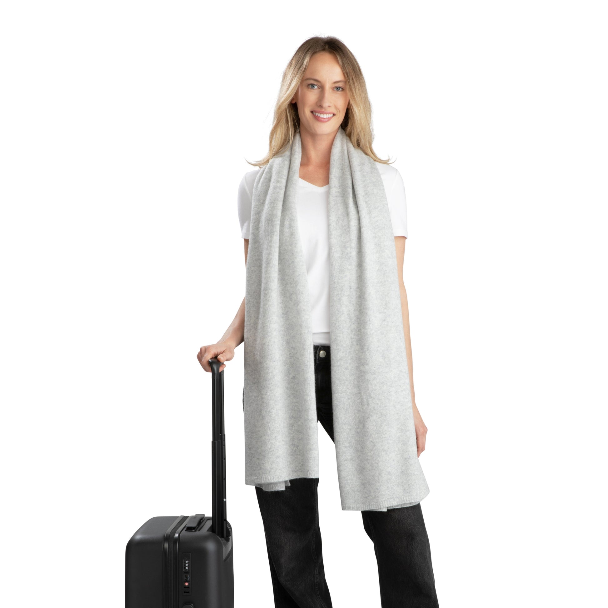 'So Soft, So Smart' Lightweight Cashmere Travel Wrap (Gray)-Jet&amp;Bo